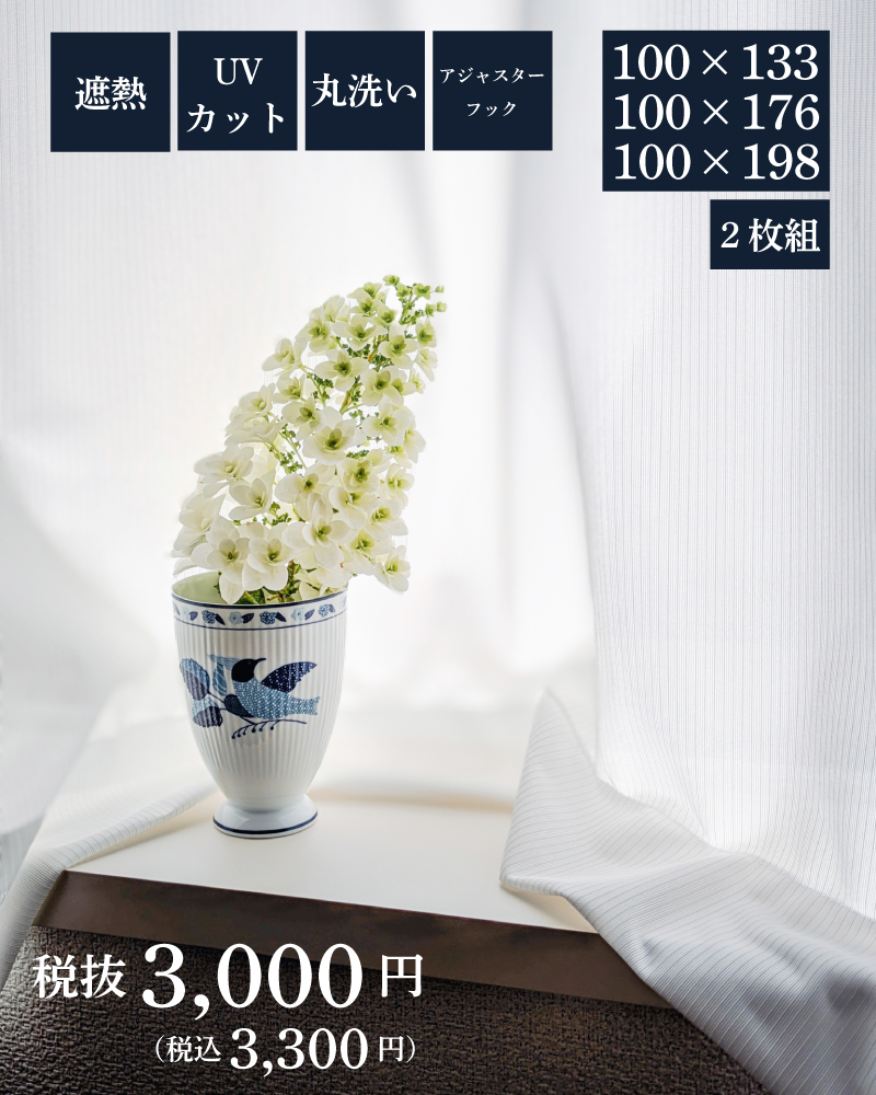 Arie(アーリエ) オパール加工 レースカーテン アングラー 2枚組 100×198cm ホワイト Arie(アーリエ) オパール加工 レースカーテン アングラー 2枚組 100